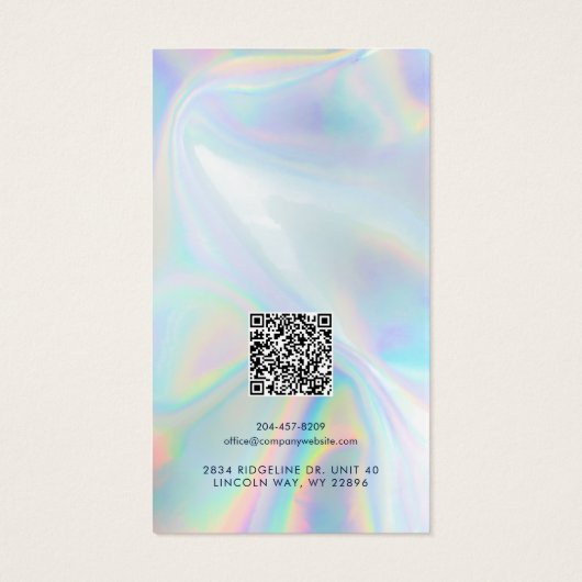 Your Logo QR Code Holographic Earring Display Card (裏面)