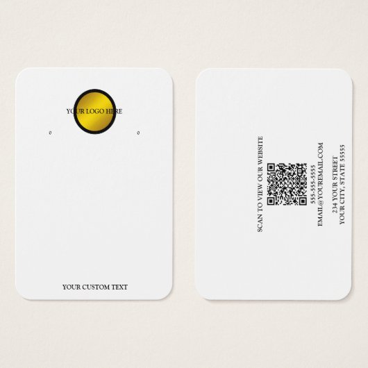 Your Logo QR Earring Display Card (正面&裏面)