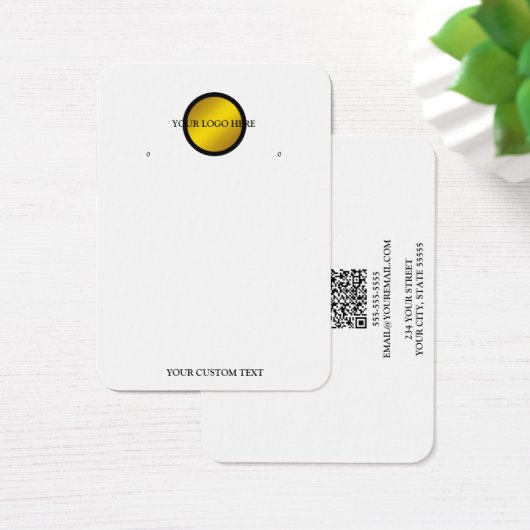 Your Logo QR Earring Display Card (デスク)