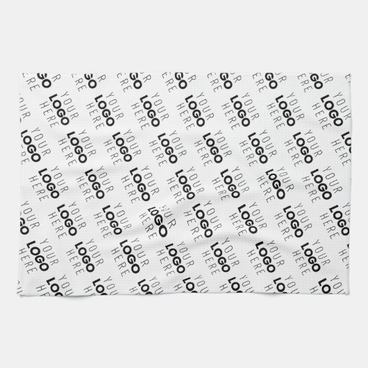 Your Logo Simple Repeating Diagonal Pattern キッチンタオル (横)