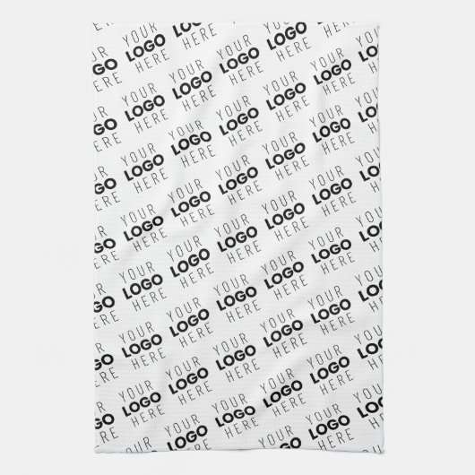 Your Logo Simple Repeating Diagonal Pattern キッチンタオル (縦)