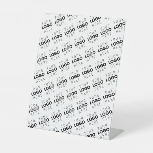 Your Logo Simple Repeating Diagonal Pattern 台座サイン (正面)