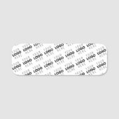 Your Logo Simple Repeating Diagonal Pattern 名札 (正面)