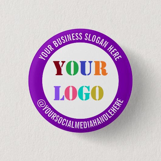Your Logo Social Media Promotional Button Example 缶バッジ (正面)