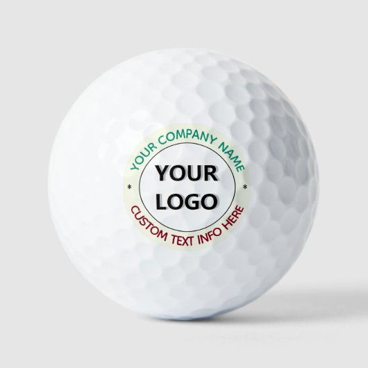Your Logo Text Branded Stamps Golf Balls Template ゴルフボール (正面)
