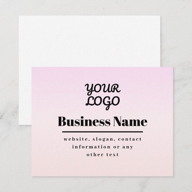 Your Logo & Text | Pink & Peach Ombre (正面/裏面)