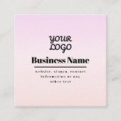 Your Logo & Text | Pink & Peach Ombre エンクロージャーカード (正面)