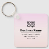 Your Logo & Text | Pink & Peach Ombre キーホルダー (正面)