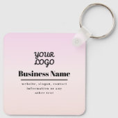 Your Logo & Text | Pink & Peach Ombre キーホルダー (裏面)