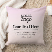 Your Logo & Text | Pink & Peach Ombre クッション (ブランケット)