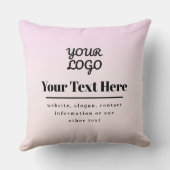 Your Logo & Text | Pink & Peach Ombre クッション (裏面)