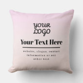 Your Logo & Text | Pink & Peach Ombre クッション (正面)