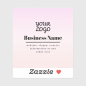 Your Logo & Text | Pink & Peach Ombre シール (シート)