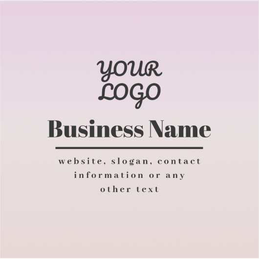 Your Logo & Text | Pink & Peach Ombre シール (正面)