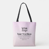 Your Logo & Text | Pink & Peach Ombre トートバッグ (裏面)