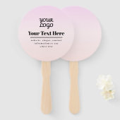 Your Logo & Text | Pink & Peach Ombre ハンドファン (正面&裏面)