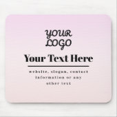 Your Logo & Text | Pink & Peach Ombre マウスパッド (正面)