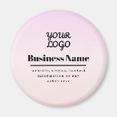 Your Logo & Text | Pink & Peach Ombre マグネット (正面)