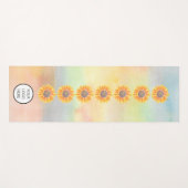 Your Logo Yoga Studio Water color Sunflowers ヨガマット (正面(横))