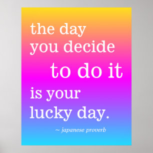 Your Lucky Dayインスピレーションカラフルモチベーション ポスター