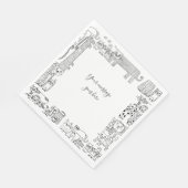 Your Message Cats Black and Whiteイラスト スタンダードランチョンナプキン (角)