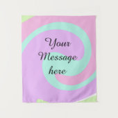 Your message here add text name monogram pink past タペストリー (正面)