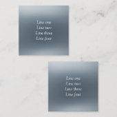 Your message here gray blue metallic background te スクエア名刺 (正面/裏面)