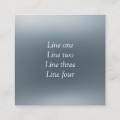 Your message here gray blue metallic background te スクエア名刺 (裏面)