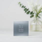 Your message here gray blue metallic background te スクエア名刺 (スタンド正面)