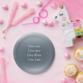 Your message here gray blue metallic background te ペーパープレート (パーティー)