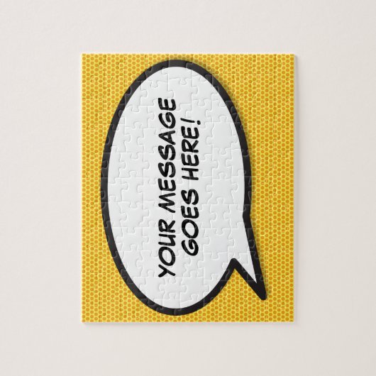 Your Message Speech Bubble Fun Retro Comic Book ジグソーパズル (縦)