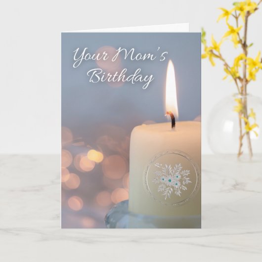 Your Moms誕生日Remembrance with Candle カード (黄色い花)