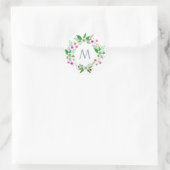 Your Monogram in a Flower Frameスタンプ ラウンドシール (バッグ)