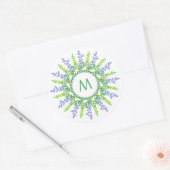 Your Monogram in a Leaf Frameスタンプ ラウンドシール (封筒)