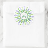 Your Monogram in a Leaf Frameスタンプ ラウンドシール (バッグ)