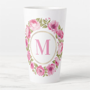 YOUR Monogram in Flower Frameラテmag カフェラテマグ