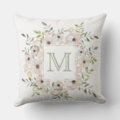 Your Monogram in Flower Frame装飾用クッション クッション (裏面)