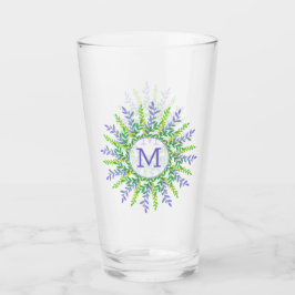 Your Monogram in Leaf Frame pint glass タンブラーグラス