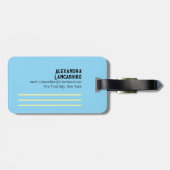 Your Monogram Style Blue and Yellow ラゲッジタグ (裏面横)