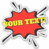 Your Name文字ポップ・アートの on Art Burst 4"ビニル シール (正面)