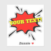 Your Name文字ポップ・アートの on Art Burst 4"ビニル シール (シート)