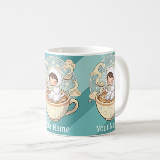 Your Name Cat Coffee Mug Gift for Book Readers コーヒーマグカップ (正面右)