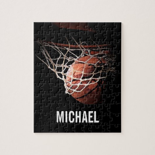 Your Name Customizable Basketball Artwork ジグソーパズル (縦)