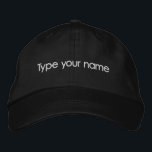 Your Name Embroidered on Black Cap 刺繍入りキャップ<br><div class="desc">Black cap that you can personalize by typing your name or the recipient’s name for a personalized gift. You can also change the font style and thread color in the design tool. Please check the appearance after typing your name. If the appearance is pleasing to you, you can place your...</div>