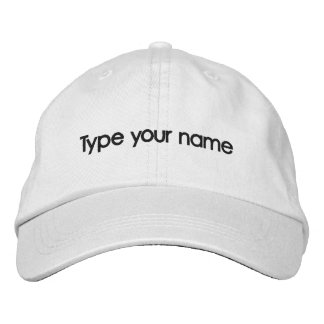 Your Name Embroidered on White Cap 刺繍入りキャップ