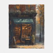 Your Name Fall Fleece Blanket Bookish Coffee Shop フリースブランケット (正面)