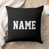 YOUR NAME Fun Athletic Text On Bold Modern Black クッション (ブランケット)