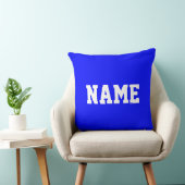 YOUR NAME Fun Athletic Text On Bright Royal Blue クッション (椅子)