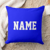 YOUR NAME Fun Athletic Text On Bright Royal Blue クッション (ブランケット)