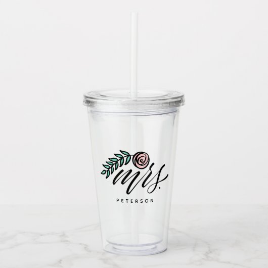 Your Name Handlettered夫人 アクリルタンブラー (正面)